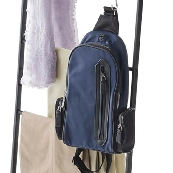 Home Leaning Ladder Rack Space Saving Steel One Size Black